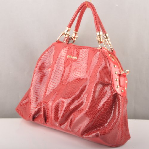 90299 Miu Miu Serpente Vene Tote Bags 90299 Red